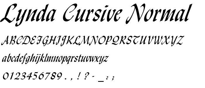 Lynda Cursive Normal font